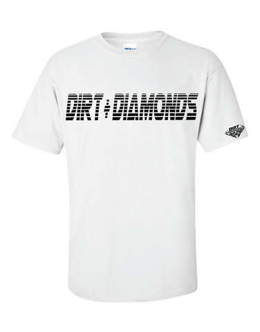 DIRT + DIAMONDS- DIAMOND LOGO T-SHIRT (WHITE)