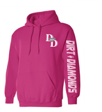 DIRT + DIAMONDS HOODIE (HOT PINK AND WHITE)