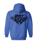 DIRT + DIAMONDS ZIP HOODIE (ROYAL BLUE AND BLACK)