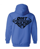 DIRT + DIAMONDS ZIP HOODIE (ROYAL BLUE AND BLACK)